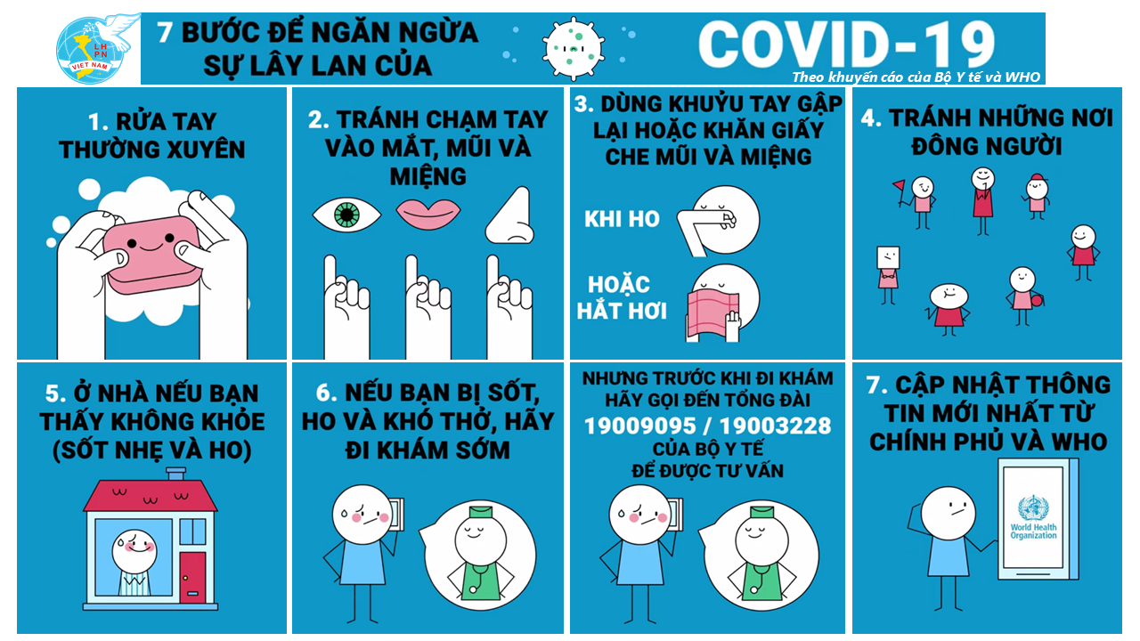  7 bước ngăn ngừa lây lan Virut Corona (Covid 19)